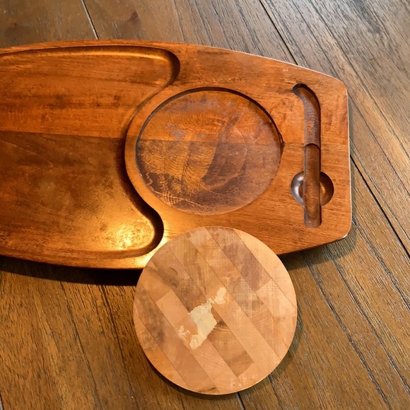 Vintage Mid-Century Modern Charcuterie Wood Tray - Picture 6 of 9